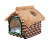 Niche Confortable pour Animal Domestique, nid Chaud en Peluche avec fenêtre supérieure, lit Doux pour Chaton, nid de Couchage pour Chaton, Chiot, Couchage d'hiver, Maison, Chambre à Coucher, Salon