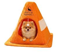 Niche Confortable pour Chat - Laine de Mouton en Velours Doux, antidérapant en Mousse à mémoire de Forme, nid à Motif Amusant | Tente de Couchage fermée pour intérieur et extérieur pour Chaton de