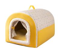 Niche couverte pour chat, chaude et lavable - Niche fermée avec poignée - pour chaton, petit animal domestique, intérieur ou extérieur