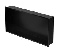 Niche de Douche Encastrée Murale, 60x30x10 cm, en Acier Inoxydable, Noir,