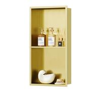 Niche de douche à 2 niveaux en acier inoxydable 304, étagère encastrée intégrée pour rangement mural de douche, organisateur moderne de cuisine et de salle de bain