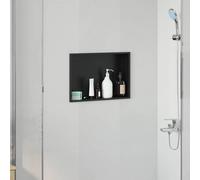 vidaXL Niche de douche 45 x 30 x 9,5 cm acier inoxydable noir, étagère rectangulaire