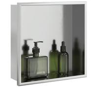 vidaXL Niche de douche 32x32x9 cm acier inoxydable argenté brossé étagère intégrée