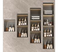 Niche de douche avec lumière LED, drainage incliné, soudure sans couture, haute capacité de charge pour le rangement de la salle de bain