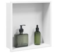 vidaXL Niche de douche murale blanc mat 32x32x9 cm acier inoxydable étagère intégrée