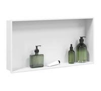 vidaXL Niche de douche blanche mate 62x32x9 cm acier inoxydable
