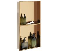 vidaXL Niche de douche doré brossé en acier inoxydable 32x62x9 cm