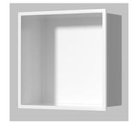 Niche de Douche en Acier Inoxydable 304 brossé de 32 cm x 32 cm, Rangement Mural encastré, Design élégant pour Une Salle de Bain et Une Organisation optimale des Objets du Quotidien, finitio