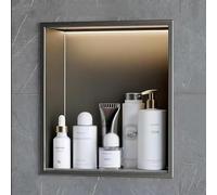 Niche de Douche en Acier Inoxydable avec éclairage LED, étagère de Salle de Bain étanche pour Un Rangement organisé dans Les douches et Les Cuisines