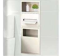 Niche de douche en acier inoxydable avec poubelle intégrée et porte-papier toilette pour salle de bain et usage commercial