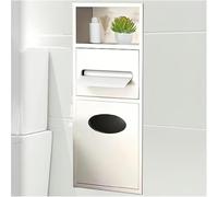 Niche de douche en acier inoxydable avec poubelle intégrée et porte-papier toilette pour salle de bain et usage commercial