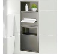 Niche de douche en acier inoxydable avec poubelle intégrée et porte-papier toilette pour salle de bain et usage commercial