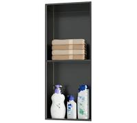 Niche De Douche en Acier Inoxydable, Étagère De Douche Encastrée, Kit D'Installation De Douche Murale Dissimulée, Rangement Prêt À Carreler, Décoration D'Intérieur pour Shampoing Et Savon, Noir, 28 X