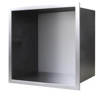 Niche de douche en acier inoxydable - Étagère de rangement encastrée étanche pour pièces humides, shampooing et articles de toilette, poubelle et brosse WC