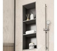 Niche de douche en acier inoxydable, étagère de rangement moderne et étanche, étagère à trois niveaux pour articles de toilette, idéale pour la salle de bain et la cuisine