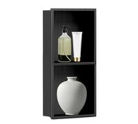 Niche de Douche en Acier Inoxydable Étagère de Rangement Murale de Salle de Bain en À Deux Niveaux, Organiseur Encastré, Finition Brossée, Prête pour L'Installation de Carrelage, 70 X 28 X