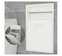 Niche de douche en acier inoxydable, étagère de rangement murale pour salle de bain, sans carrelage, étagères de rangement encastrées et étanches, poubelle à installer dans une alcôve, blanc - 50 x 2