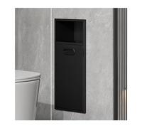 Niche de Douche en Acier Inoxydable - Étagère encastrée étanche for Salle de Bain et rénovation | Organiseur de poubelles(Black,20x50x14CM)