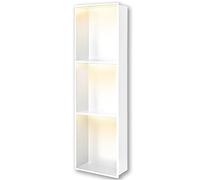 Niche de douche en acier inoxydable, étagères murales imperméables pour salle de bain, niche de douche encastrée pour salon, cuisine, chambre et salle de bain, BIDHCKQ49692-White-90 x 28 x 12,5 cm