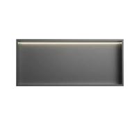 Niche de douche en acier inoxydable, Niche de douche avec bandes lumineuses LED - Acier inoxydable 4000K multicolore Plusieurs tailles(Grey,72x32x12.5cm)