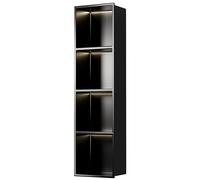 Niche de douche en acier inoxydable, niche de rangement pour articles de toilette et salle de bain, étagère de rangement étanche en métal pour salon, armoire TV, cuisine, noir, 120 x 28 x 12,5 cm
