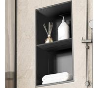 Niche de Douche en Acier Inoxydable,niche De Salle de Bain Moderne et Étanche,niche Murale À Trois Niveaux Sans Carrelage,étagère de Rangement Pour Articles de Toilette Meuble Mural Encastré