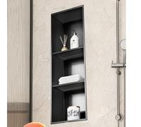 Niche de Douche en Acier Inoxydable,niche De Salle de Bain Moderne et Étanche,niche Murale À Trois Niveaux Sans Carrelage,étagère de Rangement Pour Articles de Toilette Meuble Mural Encastré