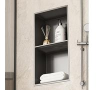 Niche de Douche en Acier Inoxydable,niche De Salle de Bain Moderne et Étanche,niche Murale À Trois Niveaux Sans Carrelage,étagère de Rangement Pour Articles de Toilette Meuble Mural Encastré