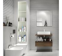 Niche de douche en acier inoxydable, pas d'installation de carrelage nécessaire, base inclinée pour un séchage rapide, solution de rangement murale de salle de bain