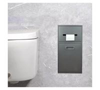 Niche de douche en acier inoxydable - Rangement encastré étanche pour shampoing, produits de toilette et papier toilette, gris 50 x 20 x 14 cm - Organiseur de salle de bain moderne et gain d