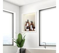 Niche de Douche en Acier Inoxydable, Rangement Mural encastré sans carrelage pour Salle de Bain et Salon, étagères soudées sans Soudure