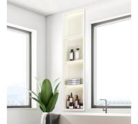 Niche de Douche en Acier Inoxydable, Rangement Mural encastré sans carrelage pour Salle de Bain et Salon, étagères soudées sans Joint Apparent