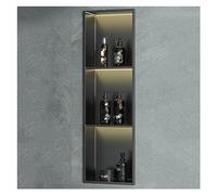 Niche de douche en acier inoxydable, support de rangement en métal pour salle de bain, niche de douche carrée étanche intégrée pour salon cuisine chambre à coucher, noir-90 x 28 x 12,5 cm/2,95 x 0,91