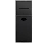 Niche de douche en acier inoxydable - Support de rangement encastré avec porte pour salle de bain, support de papier toilette, 20 x 52 x 13,5 cm, convient pour les hôtels et les résidences