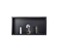 VEVOR Niche de douche encastrable 10,2×33×63,5 cm Acier inoxydable sans cadre Étanche Noir