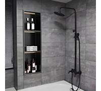 Niche de douche encastrable avec éclairage LED, installation sur montage pour salle de bain, pas besoin de carrelage