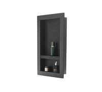 Niche de Douche Encastrable Murale 10,16x40,64x71,12cm Double Couche Noir