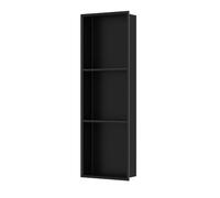 Niche de Douche Encastrable Salle de Bain, Niche de Douche Encastrée en Inox 304 Noir, Étagère Encastrée pour Rangement pour Shampoing et Articles de Toilette(333 * 942 * 100mm(Three-grid))
