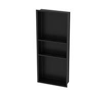 Niche de Douche Encastrable Salle de Bain, Niche de Douche Encastrée en Inox 304 Noir, Étagère Encastrée pour Rangement pour Shampoing et Articles de Toilette(333 * 790 * 100mm(Three-grid))