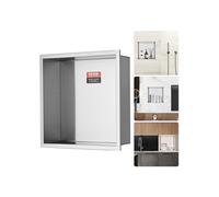 Niche de Douche Encastrée 33,02x33,02cm Murale Double Etagère Scellée Etanche