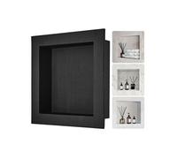 VEVOR Niche Encastrable Salle de Bain 40,64x40,64x10 cm Niche Douche Murale Étagère Simple en Plastique XPS Coins Carrés Protection Scellée Moderne pour Stockage de Savon Douche Salle de Bains, Noir