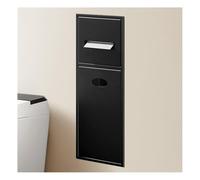 Niche de douche encastrée avec double étagères et poubelle intégrée - Solution de rangement moderne pour salle de bain pour espaces organisés