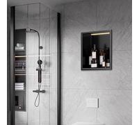 Niche de douche encastrée en acier inoxydable 304 de qualité commerciale avec lumière LED, niche murale de salle de bain, rangement encastré à plusieurs niveaux for la rénovation de la maison, hôtel