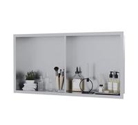 Niche de douche encastrée en acier inoxydable 304 - Étagère peinture muralee verticale double grille - Résistante à la rouille, installation simple, finition brossée - 12x24 pouces - 12*24" double