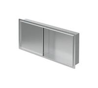 LuxeBath Niche de Douche Encastrée en Acier Inoxydable Brossé avec Porte Carrelable, Silber