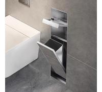 Niche de Douche encastrée étanche, Meuble de Rangement de Salle de Bain dissimulé en Acier Inoxydable avec Porte-Papier Toilette et Porte-Balai