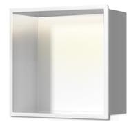 Niche de Douche encastrée étanche, Niche encastrée, étagères de Douche intégrées en Acier Inoxydable, armoires de Rangement de Douche en métal, Porte-Papier Toilette avec éclairage LED pour