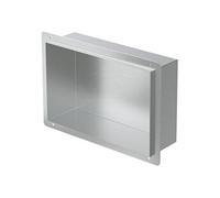 LuxeBath Niche de Douche Encastrée Murale, 20x30x10 cm, en Acier Inoxydable, Argent, sans