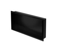 Niche de douche encastrée murale en acier inoxydable noir 60x30x10 cm, étagère carrelable sans rebord, rangement accessoires et articles de toilette