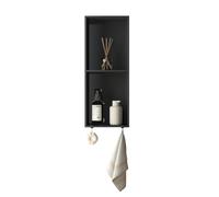 Niche De Douche, Étagère De Salle De Bain En Acier Inoxydable 304 Avec 2 Crochets, Niche De Douche Mate Sans Carrelage, Accessoires De Rangement De Salle De Bain Sans Joint, Simple Couche, Double Cou